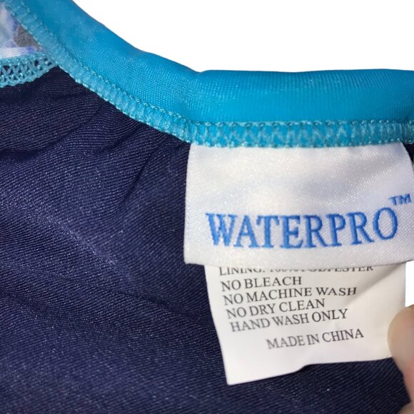New NWT Women's Swimsuit WATERPRO Size 38 Lightning Blue Thin Strap One Piece - Picture 4 of 9